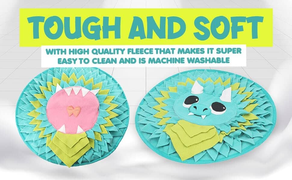 18” Dragon Dog Sniffing Mat Easy to Clean Fleece Snuffle Mat for Dogs