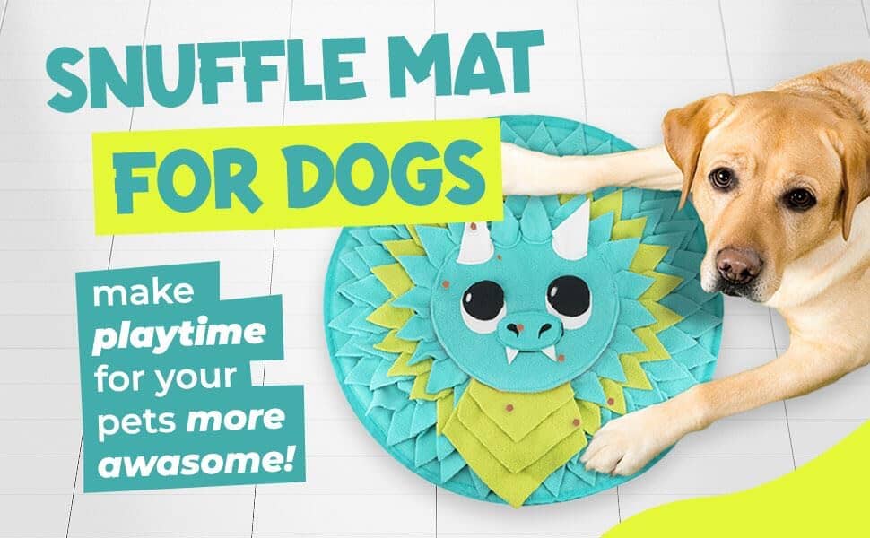 18” Dragon Dog Sniffing Mat Easy to Clean Fleece Snuffle Mat for Dogs