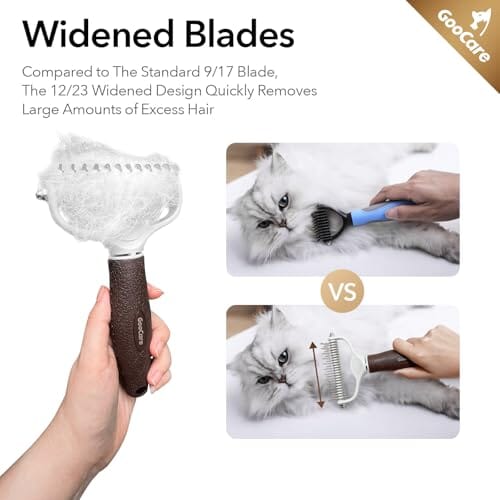 2-Sided Undercoat Rake Deshedding Dematting Comb for Mats