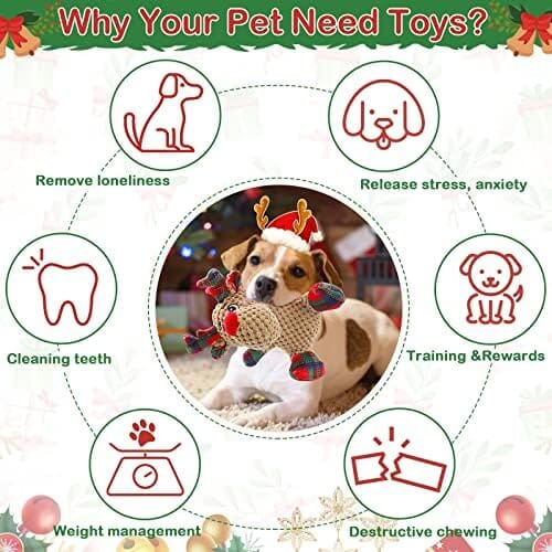 Dog Squeaky Toy with Crinkle Paper
