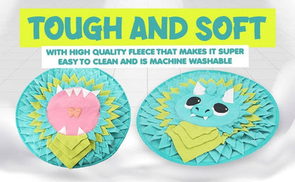 18” Dragon Dog Sniffing Mat  Easy to Clean Fleece Snuffle Mat for Dogs