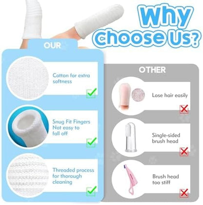 20Pcs Dog Toothbrush Soft Fabric Dog Finger Toothbrush